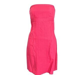 Gap Y2K Babydoll Empire Waist Pink Strapless 100% Cotton Above Knee Dress 4